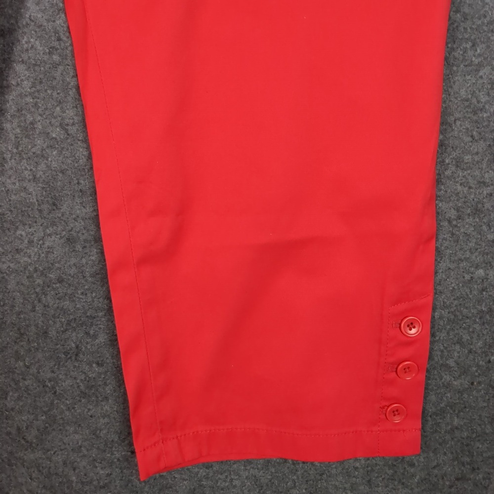 Talbots Perfect Skimmer Pants Womens 16 Red Cropped Capri Button Cuff NEW‎ - Picture 4 of 16
